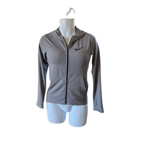 Nike Gray Full Zip Hoodie Long Sleeve Athletic Jacket Women Small